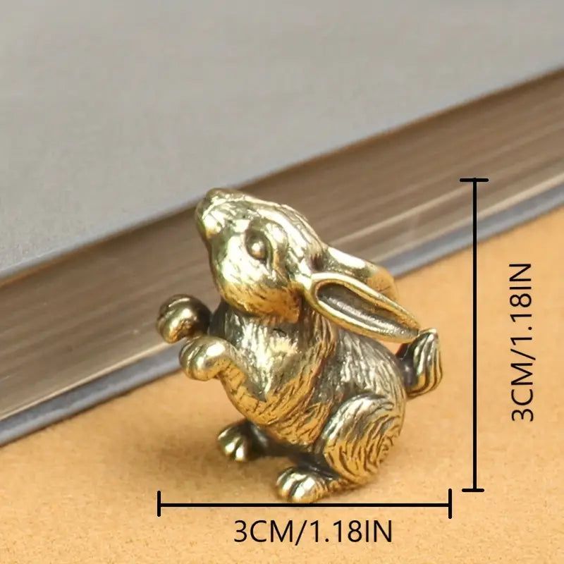 Brass Standing Rabbit Figurine