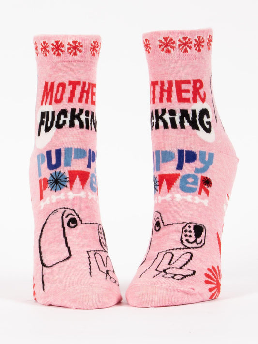 Mother Fucking Puppy Power Women's Ankle Socks