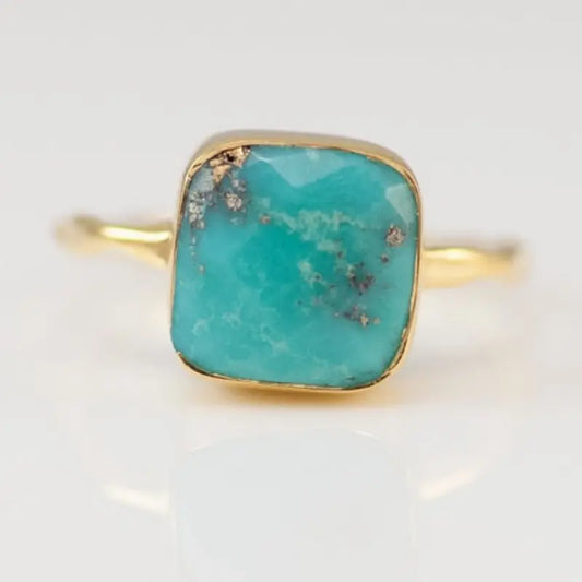 Square Turquoise Ring Size 8