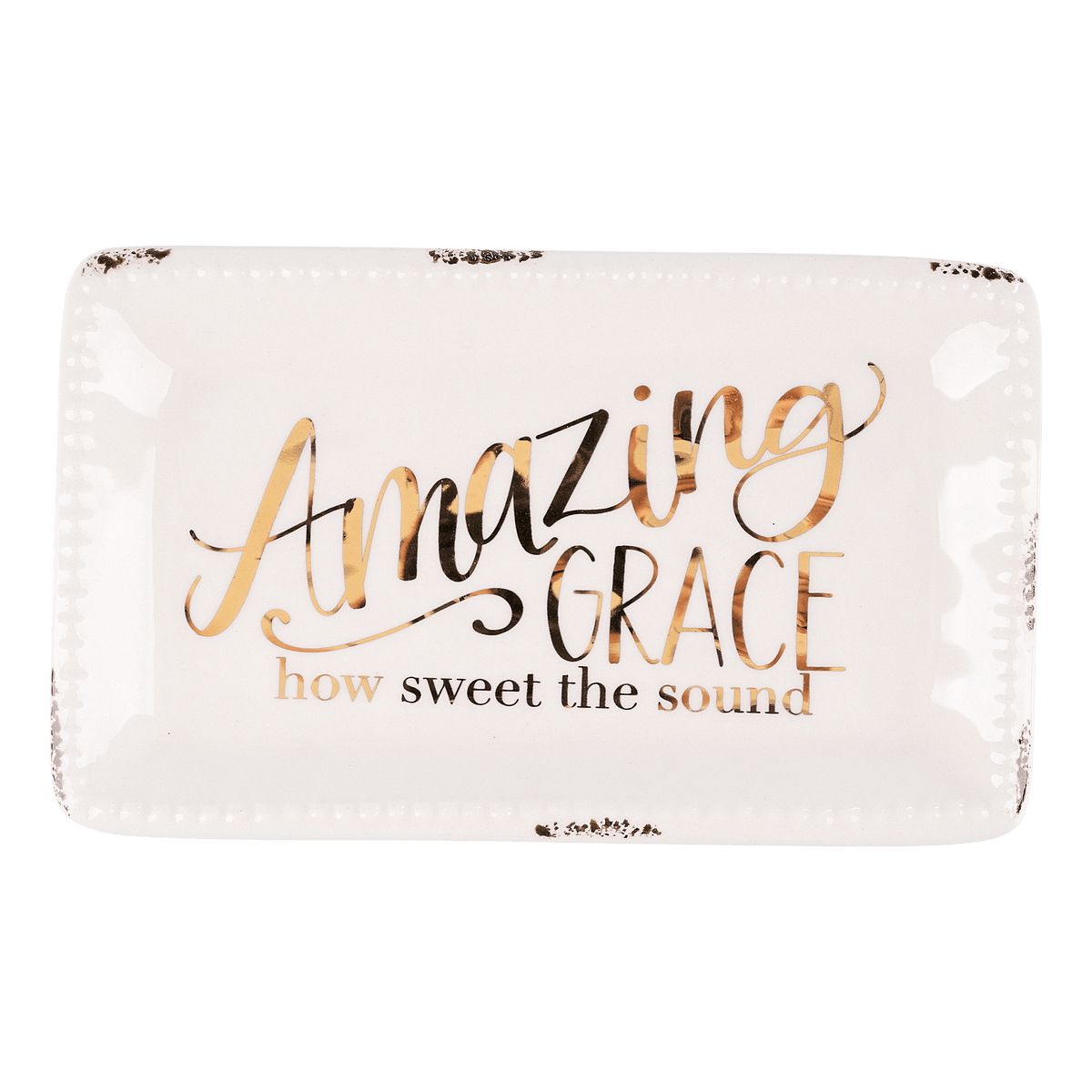 Amazing Grace How Sweet The Sound Trinket Tray-Gift > Home & Garden > Decor > Decorative Trays-Quinn's Mercantile