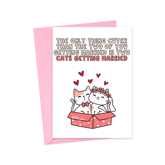 Cat Funny Wedding Greeting Card-greeting cards > Arts & Entertainment > Party & Celebration > Gift Giving > Greeting & Note Cards-Quinn's Mercantile