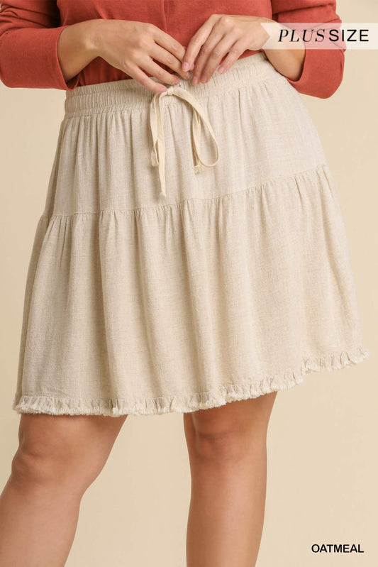 Plus Size Ruffle Mini Skirt-Apparel > Apparel & Accessories > Clothing > Skirts-XL-Quinn's Mercantile