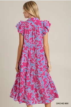 Floral Print Tiered Dress-Apparel > Apparel & Accessories > Clothing > Dresses-Quinn's Mercantile