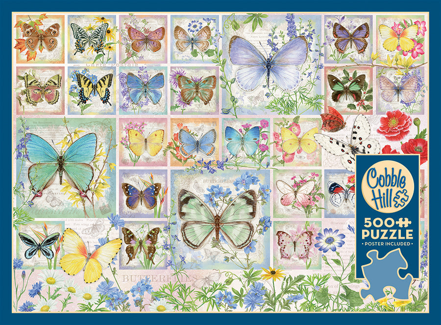 Butterfly Tiles | 500 Piece Puzzle-Toys & Games > Puzzles-Quinn's Mercantile