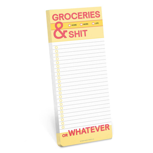 Groceries and Shit Make-a-List Pad-Office Supplies > General Office Supplies > Paper Products > Notebooks & Notepads-Quinn's Mercantile