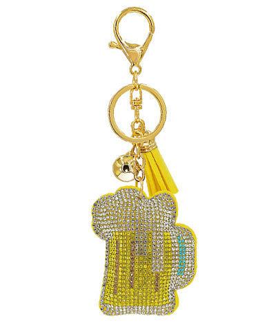 Frothy Beer Crystal Puffer Key Chain