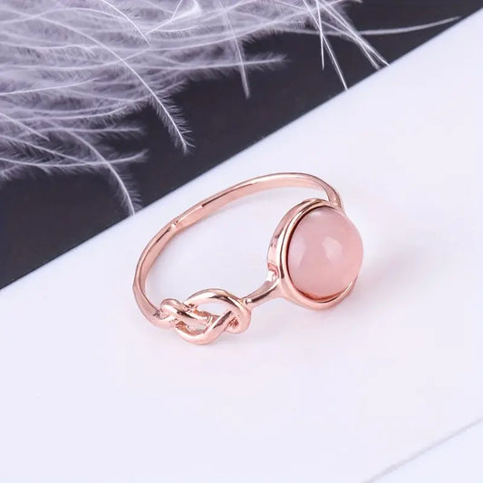 Pink Moonstone Ring Size 8-Jewelry > Apparel & Accessories > Jewelry > Rings-Quinn's Mercantile