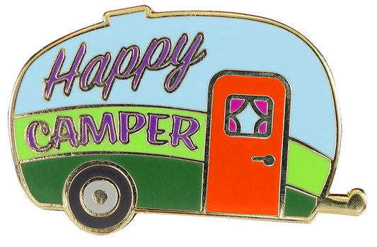 Happy Camper Enamel Pin-Apparel & Accessories > Jewelry > Brooches & Lapel Pins-Quinn's Mercantile
