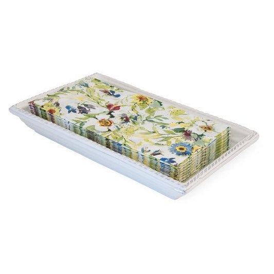 Ceramic Beaded Towel Caddy Tray-Textiles > Home & Garden > Kitchen & Dining > Kitchen Tools & Utensils > Kitchen Organizers > Paper Towel Holders & Dispensers-Quinn's Mercantile