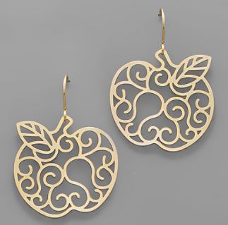 Great Earrings-Jewelry-Apple Gold 1.25"-Quinn's Mercantile