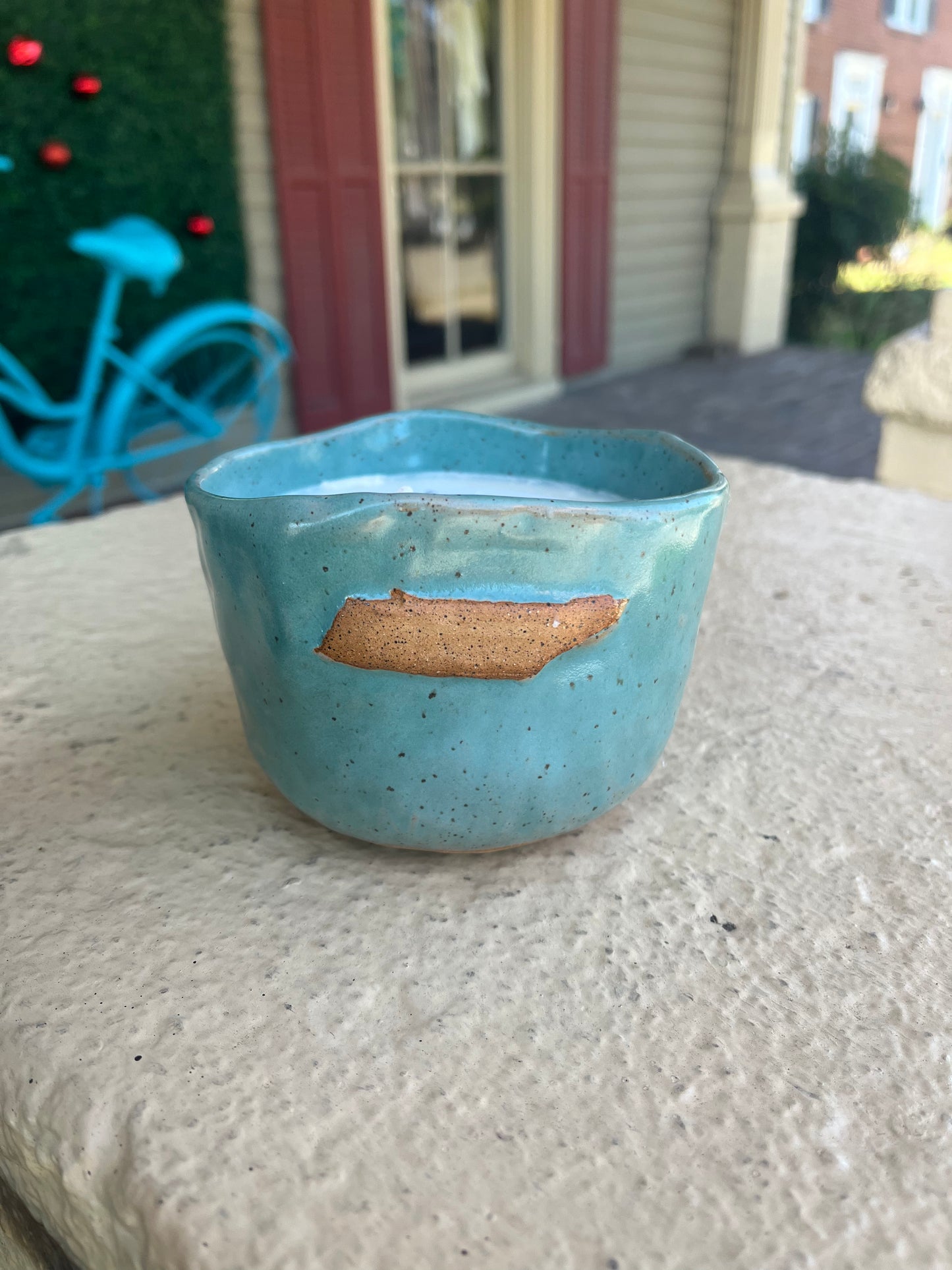 Tennessee Oxford Pottery Candles-Candles > Home & Garden > Decor > Home Fragrances > Candles-TN 14 oz Turquoise-Quinn's Mercantile