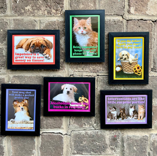 Sassy Puppies and Kittens-wall art > Home & Garden > Decor > Artwork-Alcoholism-Quinn's Mercantile