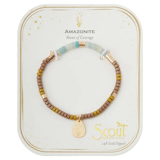 Amazonite Gold Intention Charm Bracelet