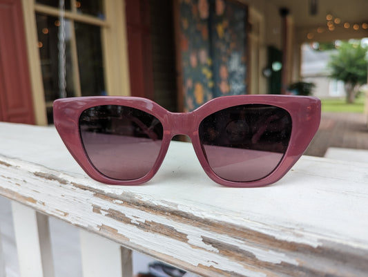 Mauve Sunglasses With Bejeweled Arm