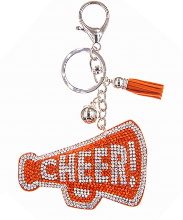 Cheer Megaphone Key Chain-apparel & Accessories > Handbag & Wallet Accessories > Keychains-Red/Black-Quinn's Mercantile