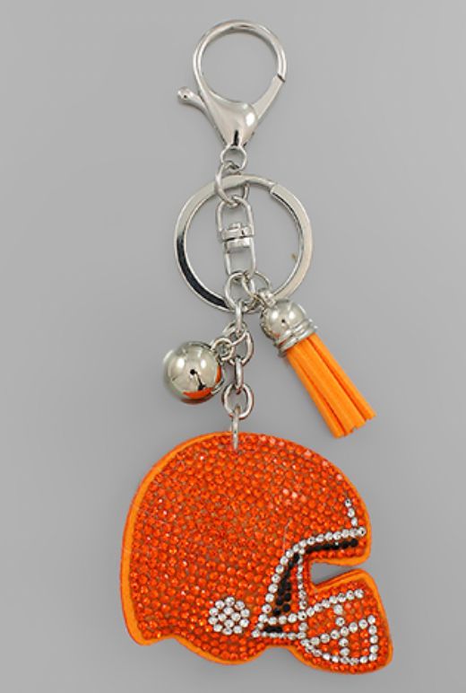 Football Helmet Puffer Key Chain-apparel & Accessories > Handbag & Wallet Accessories > Keychains-Orange-Quinn's Mercantile