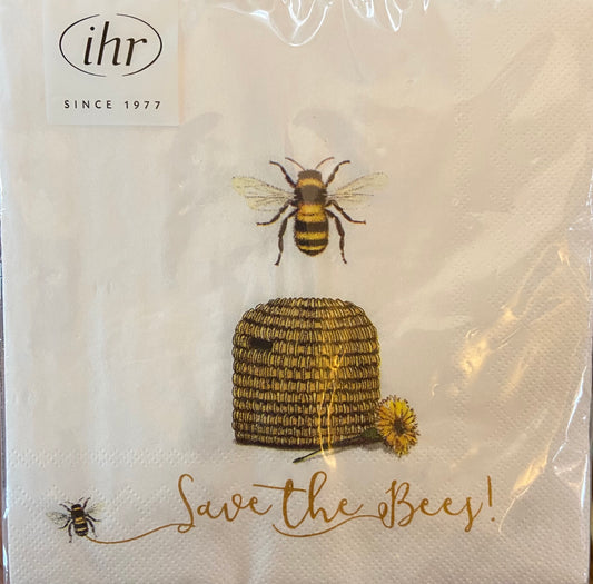Save the Bees Lunch Napkins-Textiles > Home & Garden > Household Supplies > Household Paper Products > Napkins-Save the Bees-Quinn's Mercantile