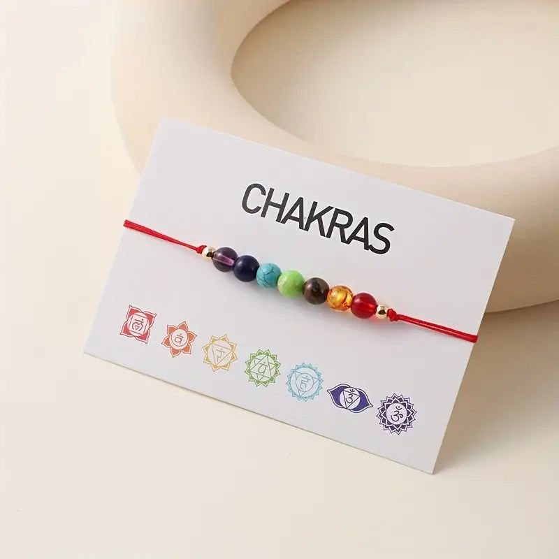 Chakra Round Stone Bracelet-Apparel & Accessories > Jewelry > Bracelets-Quinn's Mercantile