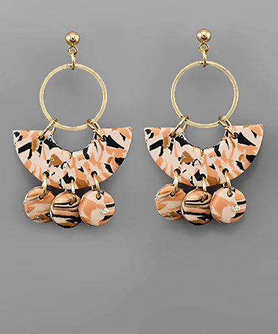 Golden Peach Clay Earrings