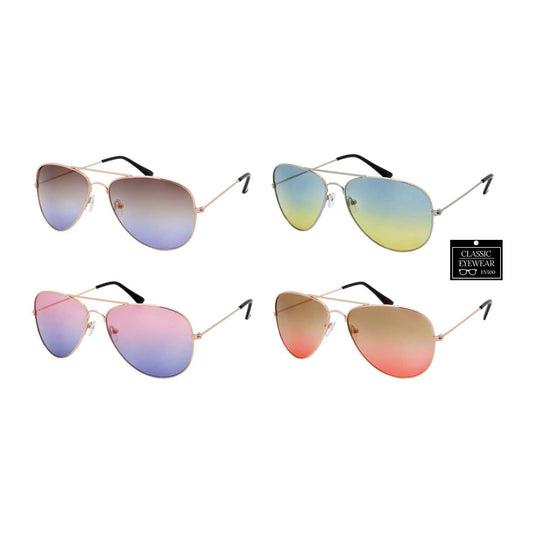 Ladies Aviator Two-Tone Sunglasses-Apparel & Accessories > Clothing Accessories > Sunglasses-Brown-Quinn's Mercantile