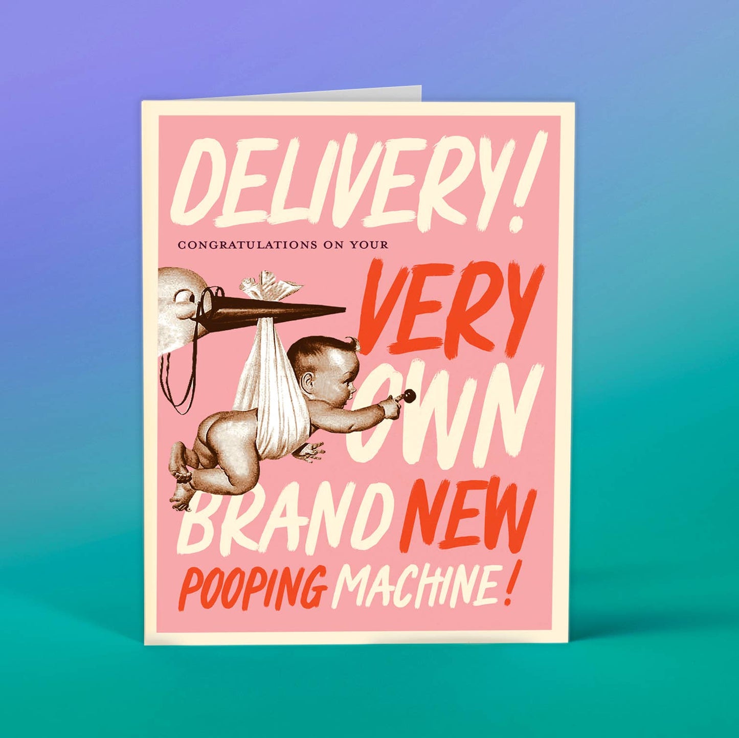 Pooping Machine Delivery Greeting Card
