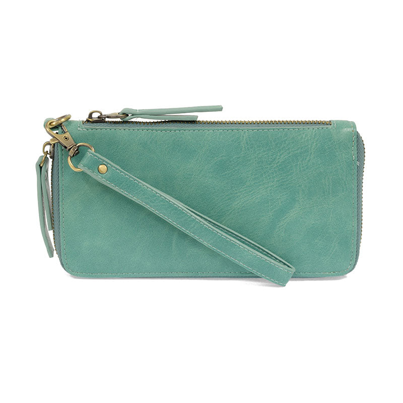Chloe Zipper Wallet-Apparel & Accessories > Handbag & Wallet Accessories-True Turquoise-Quinn's Mercantile