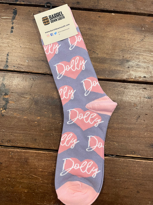 Dolly Heart Script Socks
