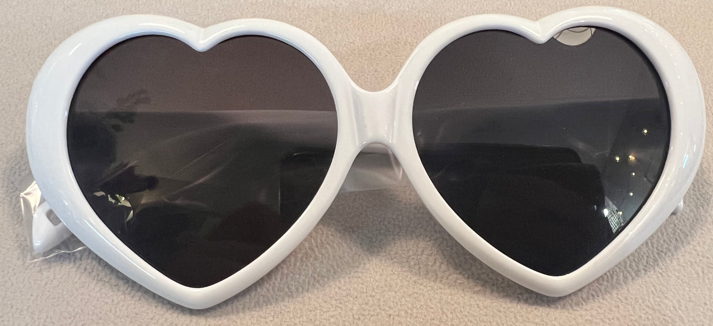 Lovely Heart Shaped Frame Sunglasses-Apparel & Accessories > Clothing Accessories > Sunglasses-White-Quinn's Mercantile