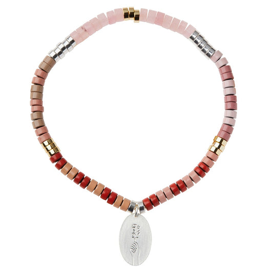 Rose Quartz Silver Intention Charm Bracelet-Apparel & Accessories > Jewelry > Bracelets-Quinn's Mercantile