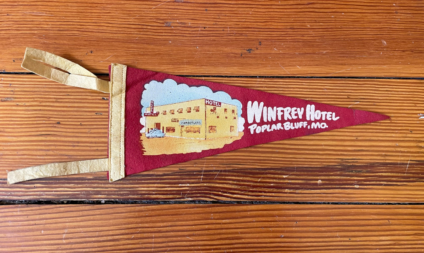 Vintage Mini Pennants-Vintage Finds > Home & Garden > Decor > Flag-Winfrey Hotel - Poplar Bluff, MO-Quinn's Mercantile