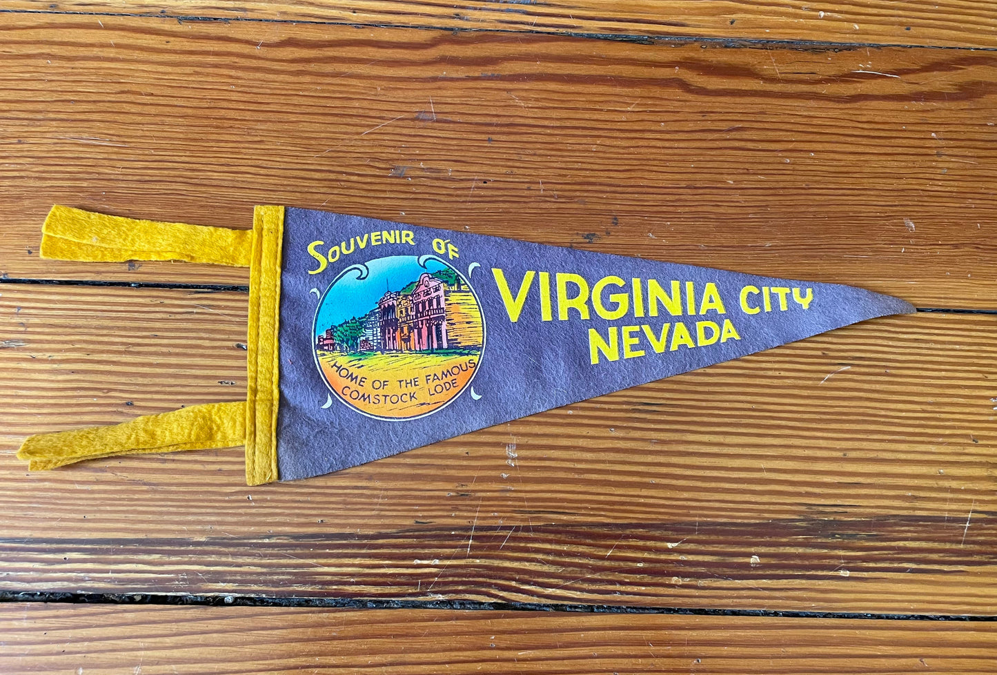 Vintage Mini Pennants-Vintage Finds > Home & Garden > Decor > Flag-Virginia City, Nevada - Purple-Quinn's Mercantile