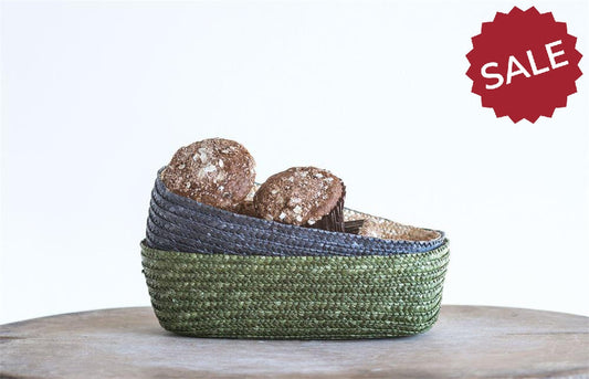 Woven Straw Baskets-kitchen-Green-Quinn's Mercantile