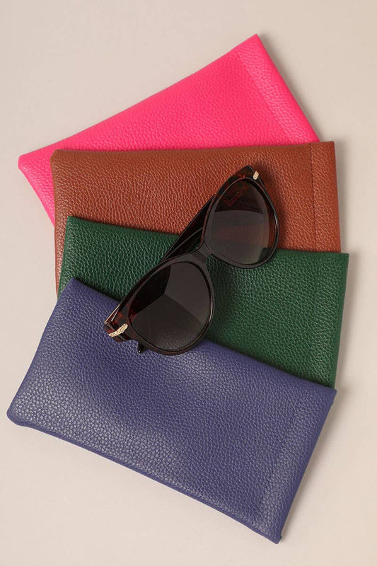 Leather Texture Glasses Pouch-Apparel & Accessories > Clothing Accessories > Sunglasses-Green-Quinn's Mercantile