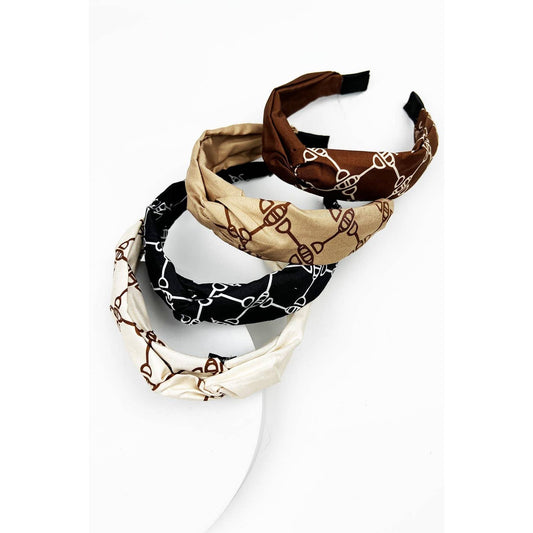 Printed Twist Knot Headband-Apparel & Accessories > Clothing Accessories > Hair Accessories-White-Quinn's Mercantile