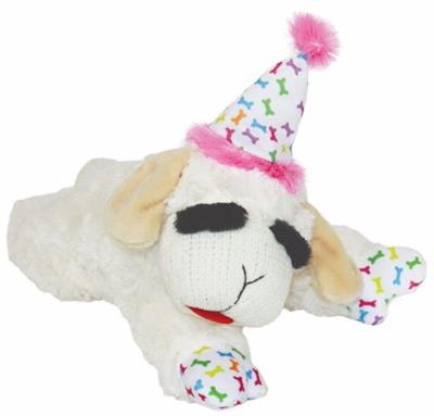 Lamb Chop with Birthday Hat Dog Toy-Furry Friends > Animals & Pet Supplies > Pet Supplies > Dog Supplies > Dog Toys-Pink-Quinn's Mercantile