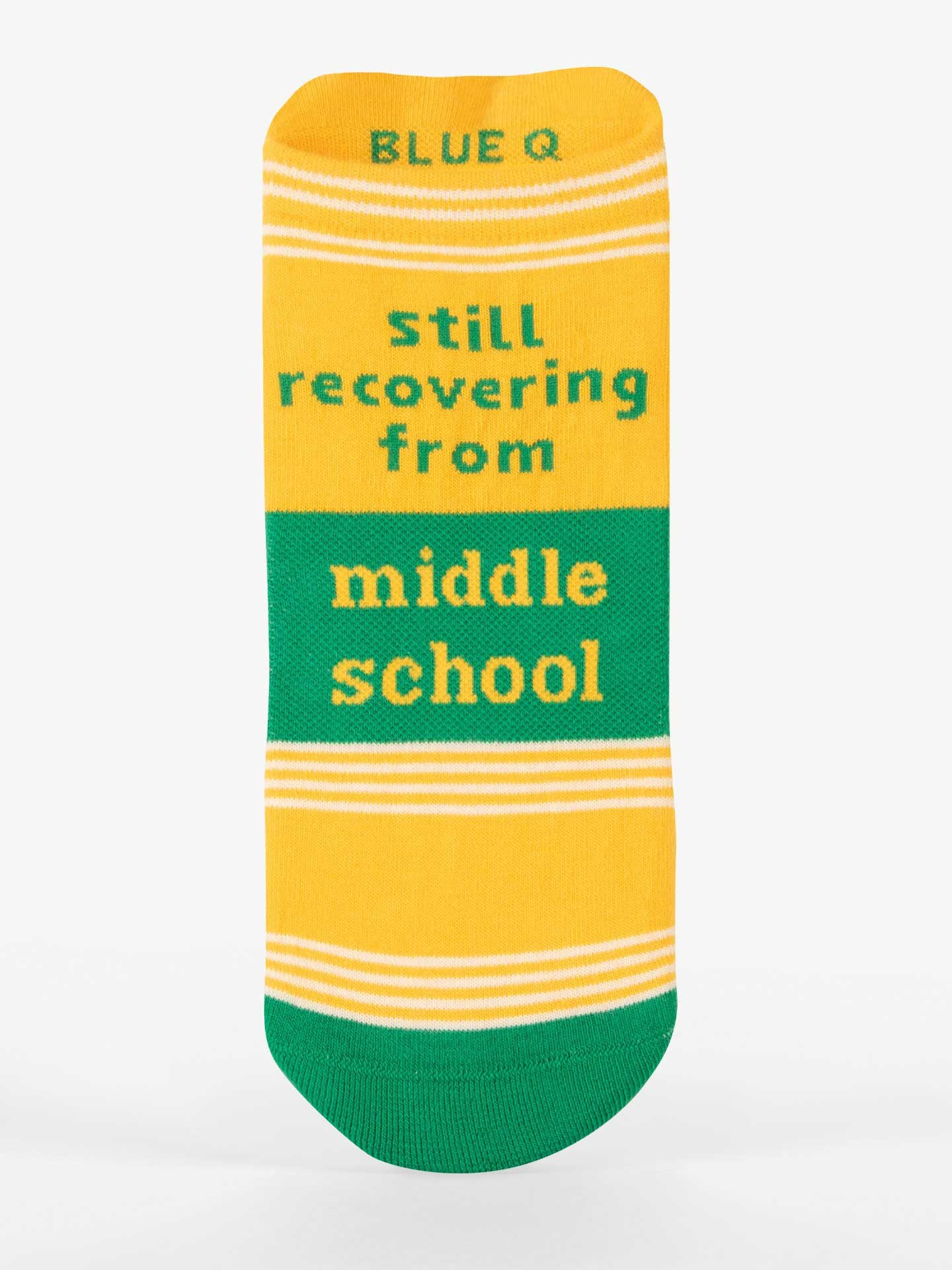 Still Recovering From Middle School Sneaker Socks-Apparel > Apparel & Accessories > Clothing > Underwear & Socks-Quinn's Mercantile