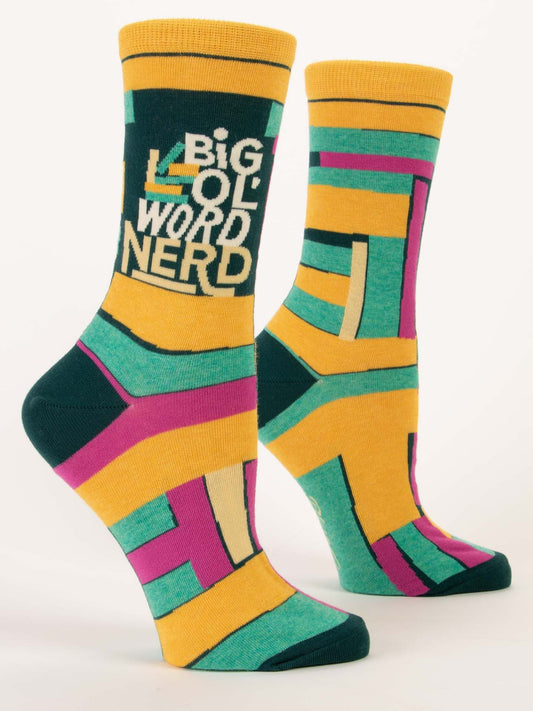Big Ol' Word Nerd Women's Crew Socks-Apparel > Apparel & Accessories > Clothing > Underwear & Socks-Quinn's Mercantile