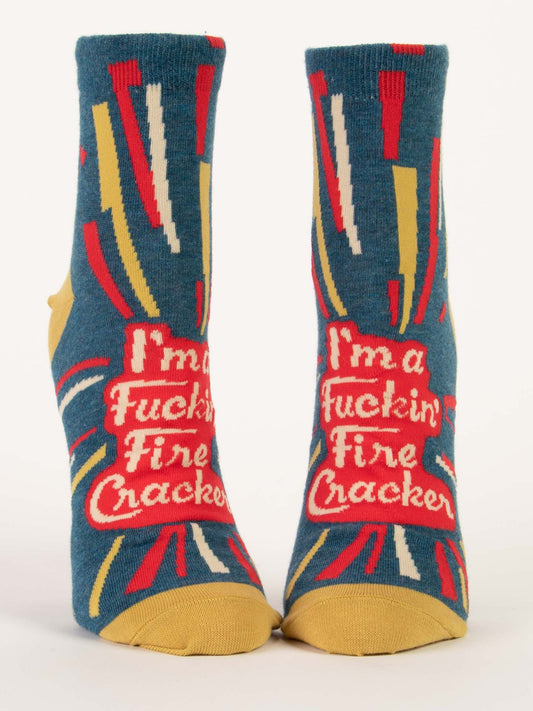 I'm A Fuckin' Firecracker Women's Ankle Socks-Apparel > Apparel & Accessories > Clothing > Underwear & Socks-Quinn's Mercantile