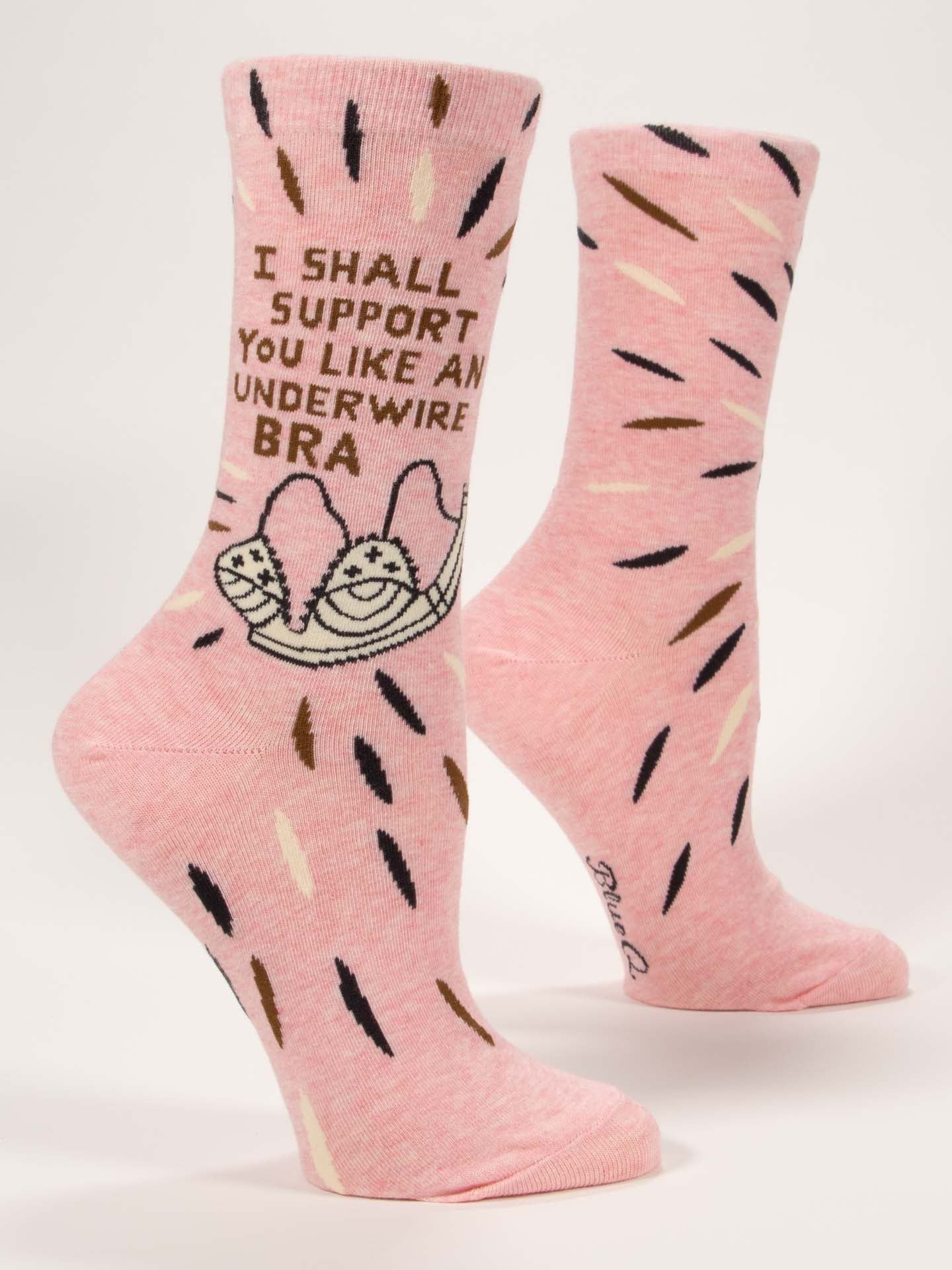I Shall Support You Like An Underwire Bra Women's Crew Socks-Apparel > Apparel & Accessories > Clothing > Underwear & Socks-Quinn's Mercantile