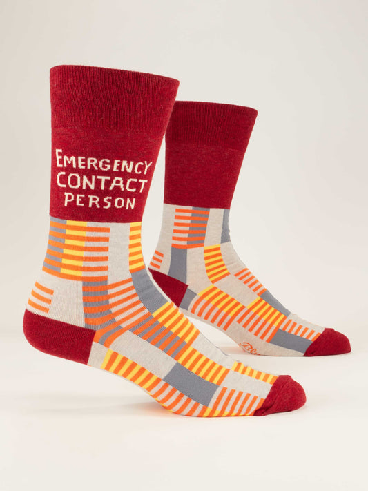 Emergency Contact Person Men's Socks-Apparel > Apparel & Accessories > Clothing > Underwear & Socks-Quinn's Mercantile