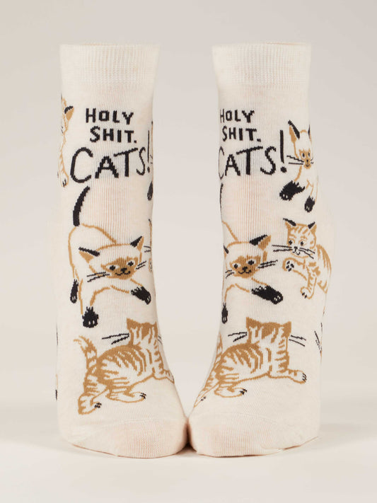Holy Shit. Cats! Ankle Socks-Apparel > Apparel & Accessories > Clothing > Underwear & Socks-Quinn's Mercantile