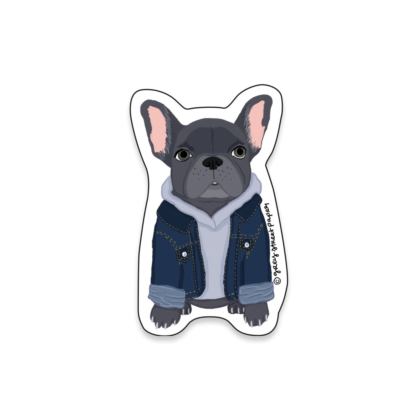 Hipster Frenchie Sticker