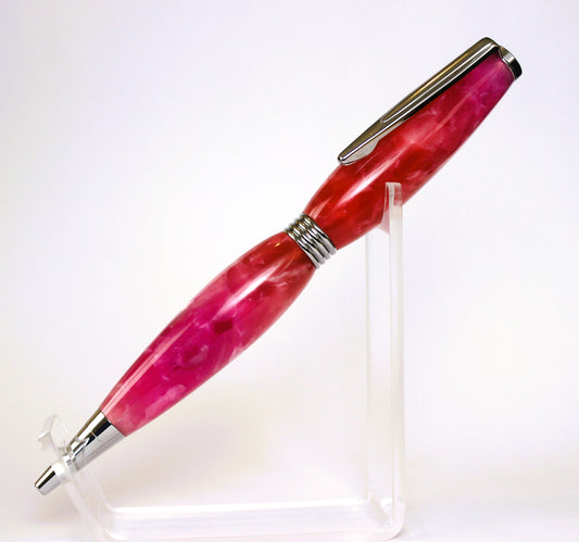 Twist Ballpoint Pen Chrome and Crushed Pink Acrylic-Home Office > Office Supplies > Office Instruments > Writing & Drawing Instruments > Pens & Pencils-Quinn's Mercantile