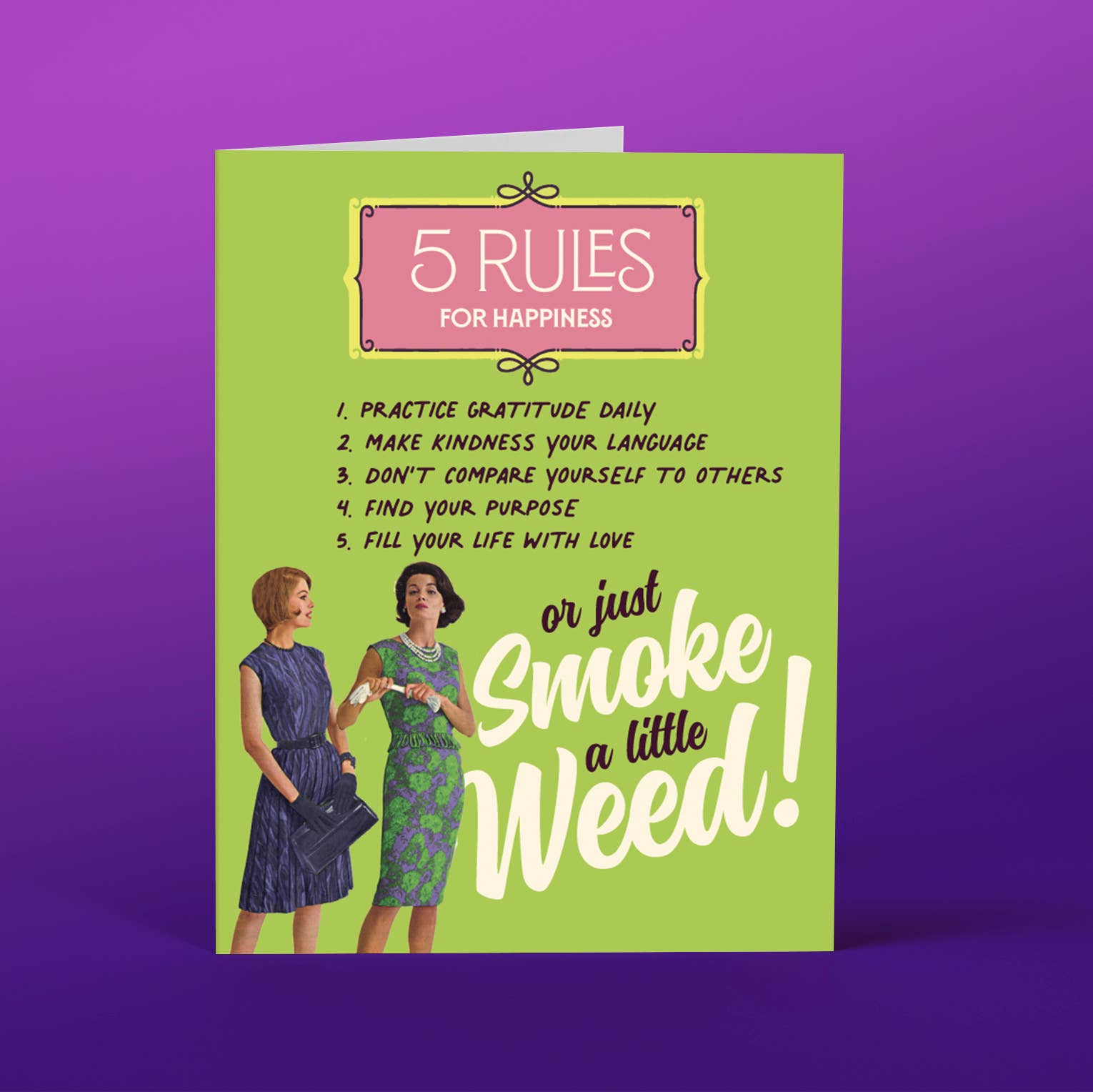 5 Rules of Weed Greeting Card-Greeting & Note Cards > Arts & Entertainment > Party & Celebration > Gift Giving > Greeting & Note Cards-Quinn's Mercantile