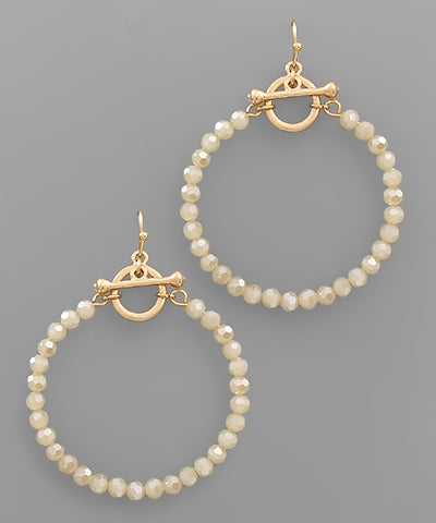 Bead Circle Toggle Earrings-Apparel & Accessories > Jewelry > Earrings-Quinn's Mercantile