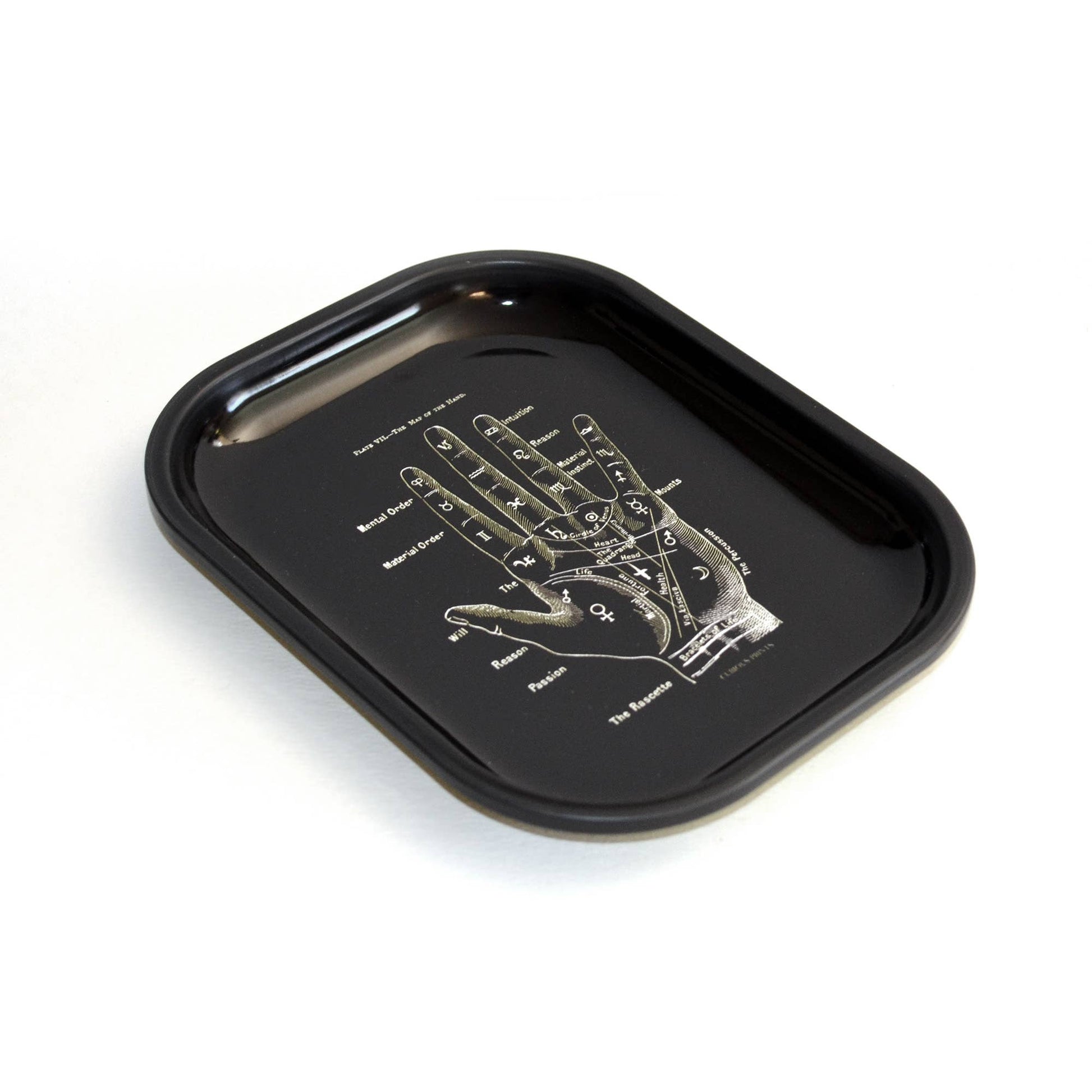 Metal Palmistry Ritual Tray / Palm Reader Print-For the Home > Home & Garden > Decor > Decorative Trays-Quinn's Mercantile