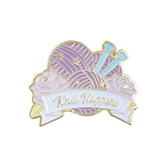 Knit Happens Enamel Pin-Apparel & Accessories > Jewelry > Brooches & Lapel Pins-Quinn's Mercantile