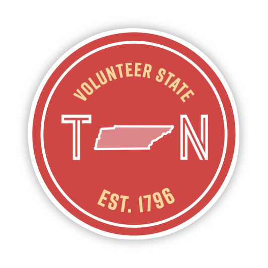 Volunteer State Tennessee Sticker-Decorative Stickers > Arts & Entertainment > Hobbies & Creative Arts > Arts & Crafts > Art & Crafting Materials > Embellishments & Trims > Decorative Stickers-Quinn's Mercantile