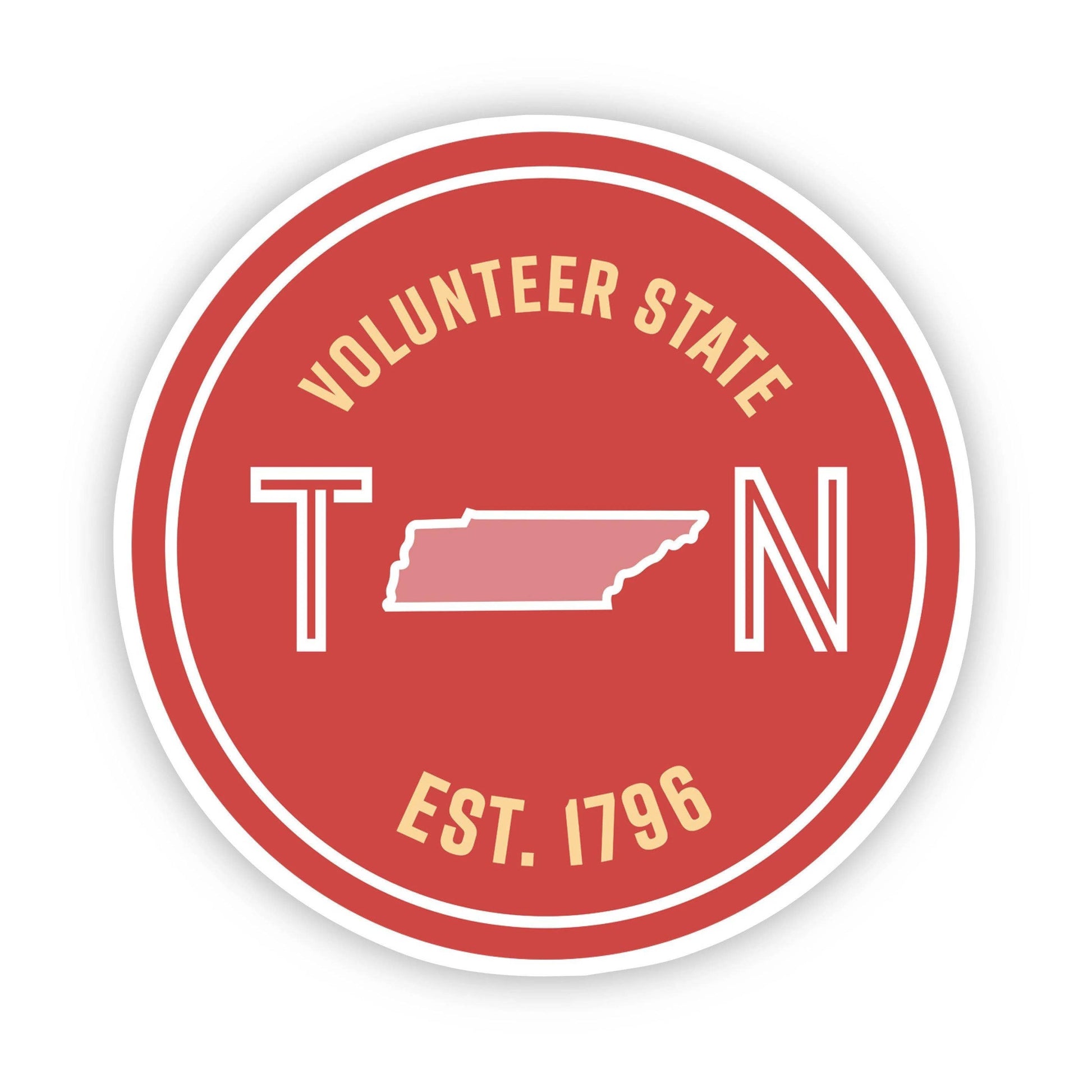 Volunteer State Tennessee Sticker-Decorative Stickers > Arts & Entertainment > Hobbies & Creative Arts > Arts & Crafts > Art & Crafting Materials > Embellishments & Trims > Decorative Stickers-Quinn's Mercantile