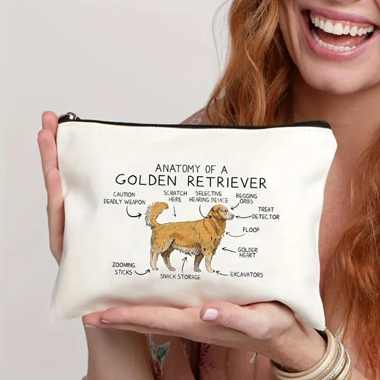 Golden Retriever Print Cosmetic Bag